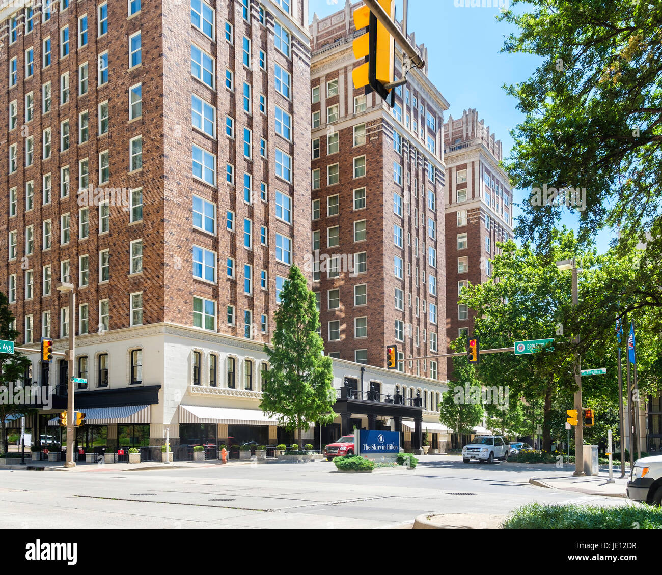 Storico Skirvin Hilton hotel nel centro cittadino di Oklahoma City, OK, STATI UNITI D'AMERICA, costruito 1910 completo di un fantasma. Foto Stock
