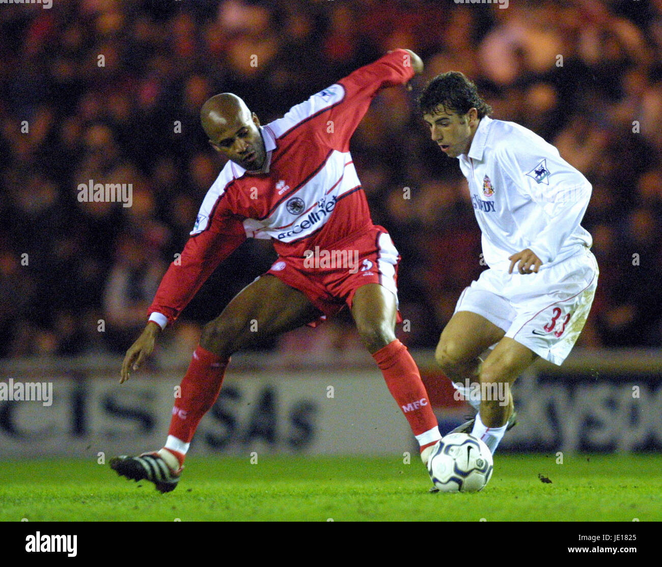 DEAN GORDON & JULIO ARCA MIDDLESBROUGH V SUNDERLAND 09 Aprile 2001 Foto Stock