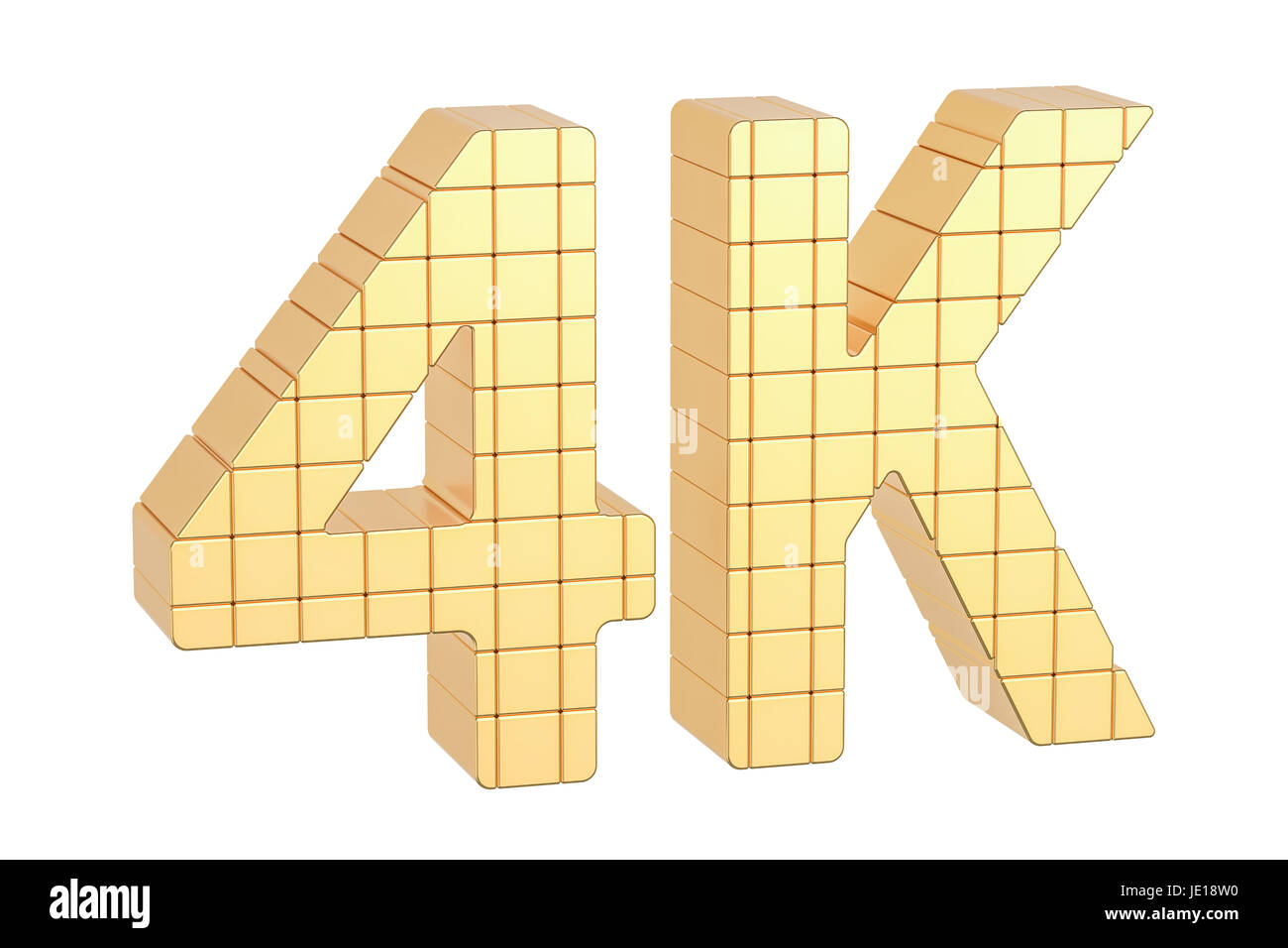 4K concetto, 3D rendering isolati su sfondo bianco Foto Stock
