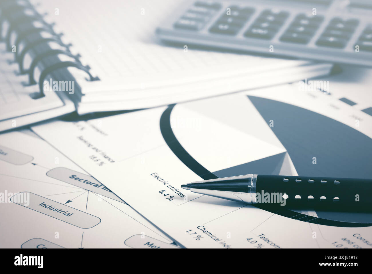 Il mercato azionario grafici e tabelle analisi Foto Stock