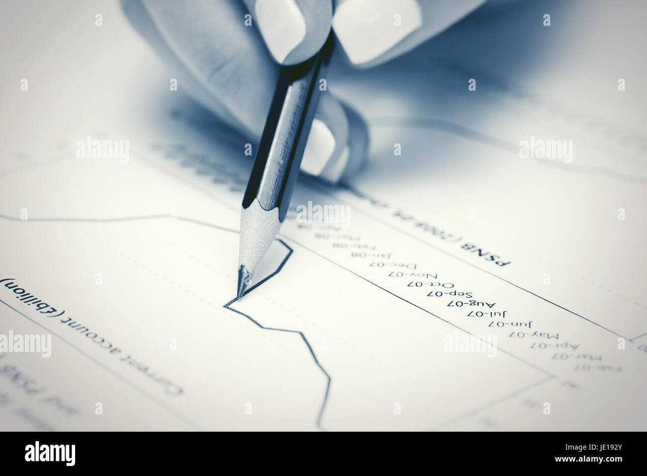 Il mercato azionario analisi grafici Foto Stock