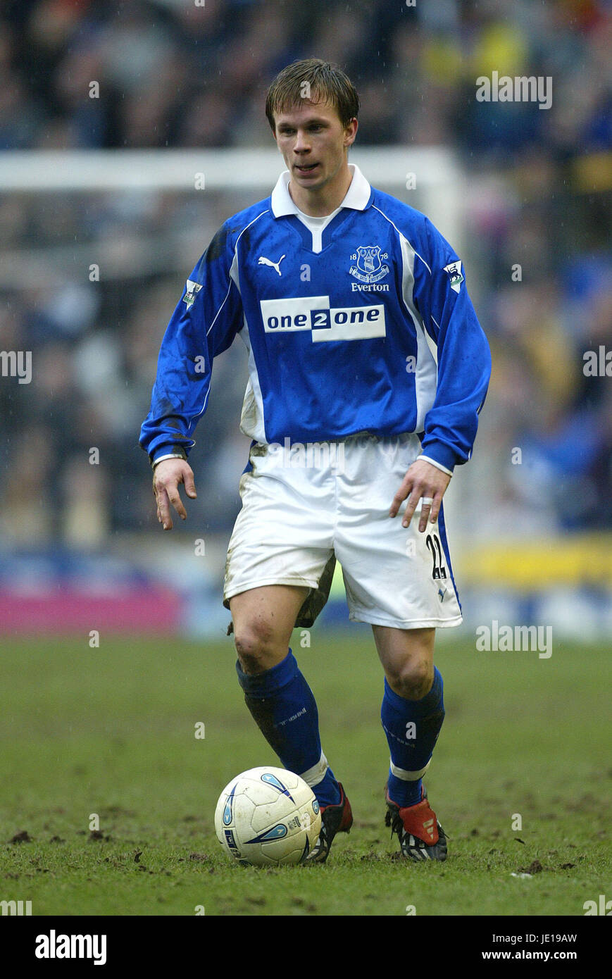 TOBIAS LINDEROTH Everton FC LIVERPOOL Goodison Park 17 Febbraio 2002 Foto Stock