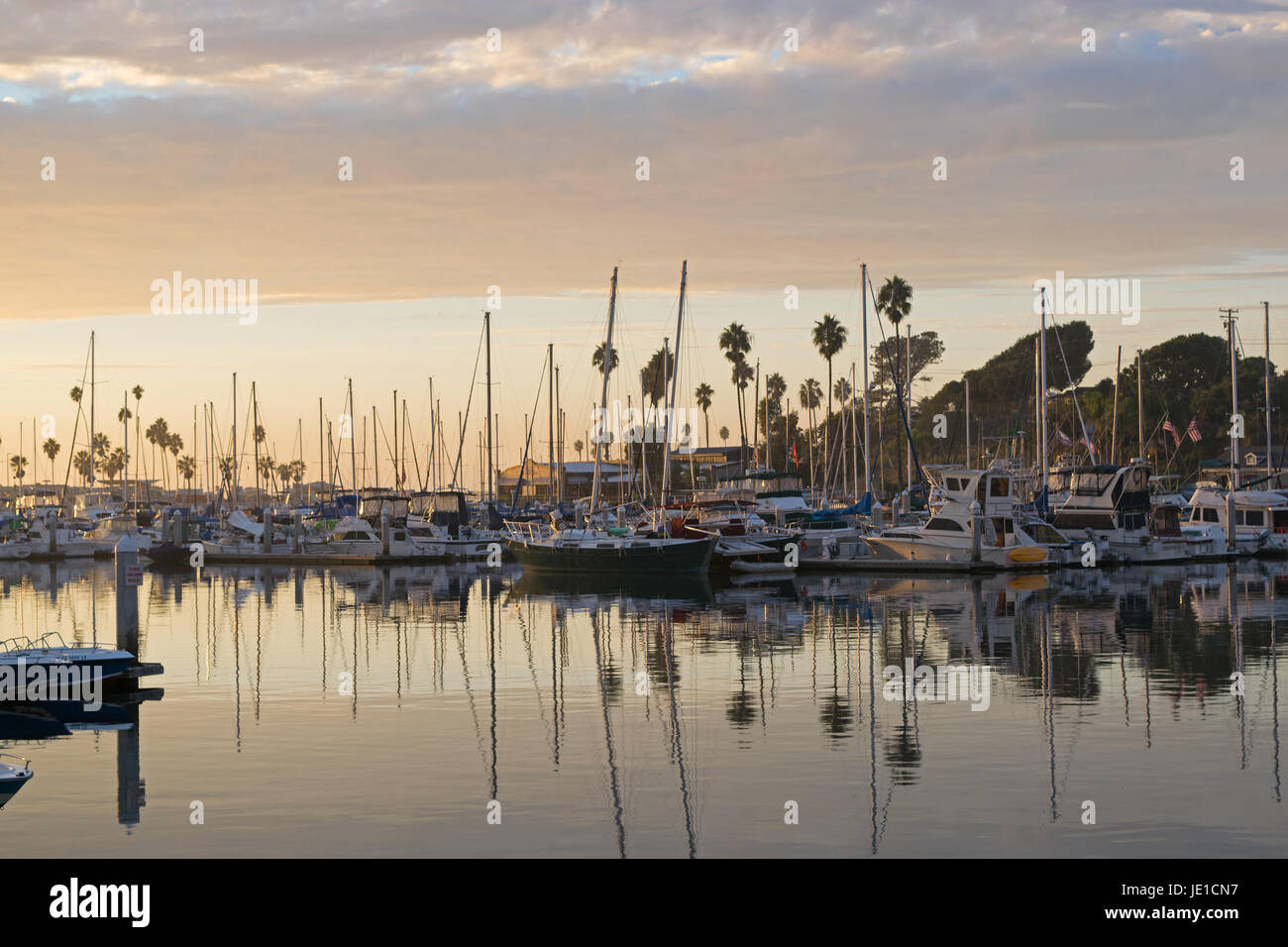 La calma del porto al Oceanside, California Foto Stock