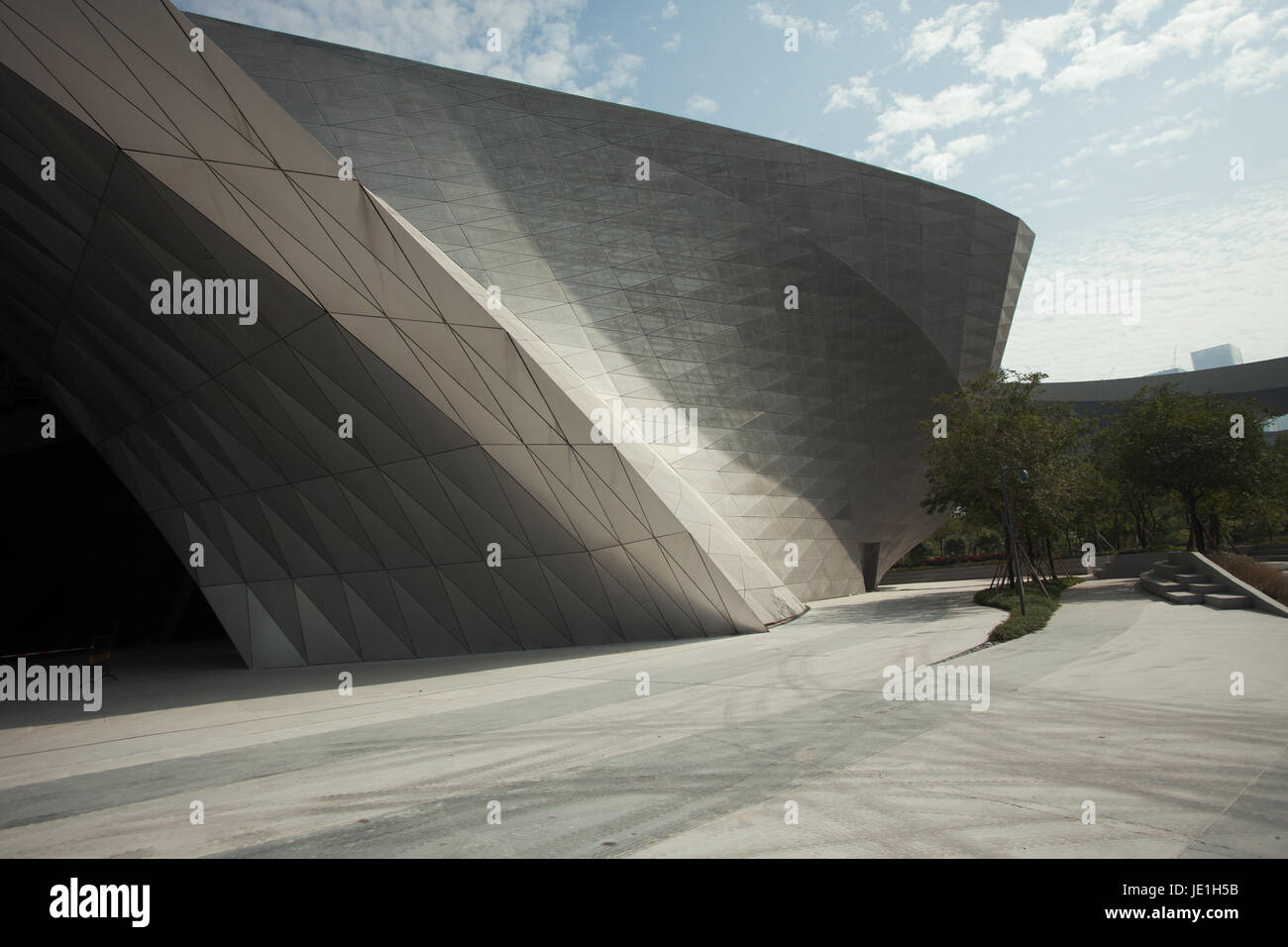 Museo di Shenzhen edificio a giornata soleggiata città di Shenzhen; Guagndong provincia, Repubblica popolare cinese; Foto Stock