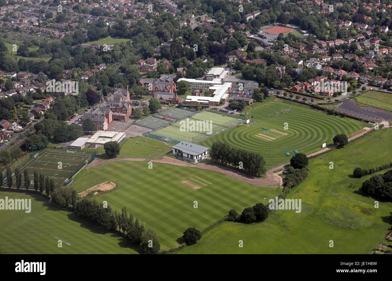 Vista aerea del Cheadle Hulme Scuola, Cheadle, Regno Unito Foto Stock