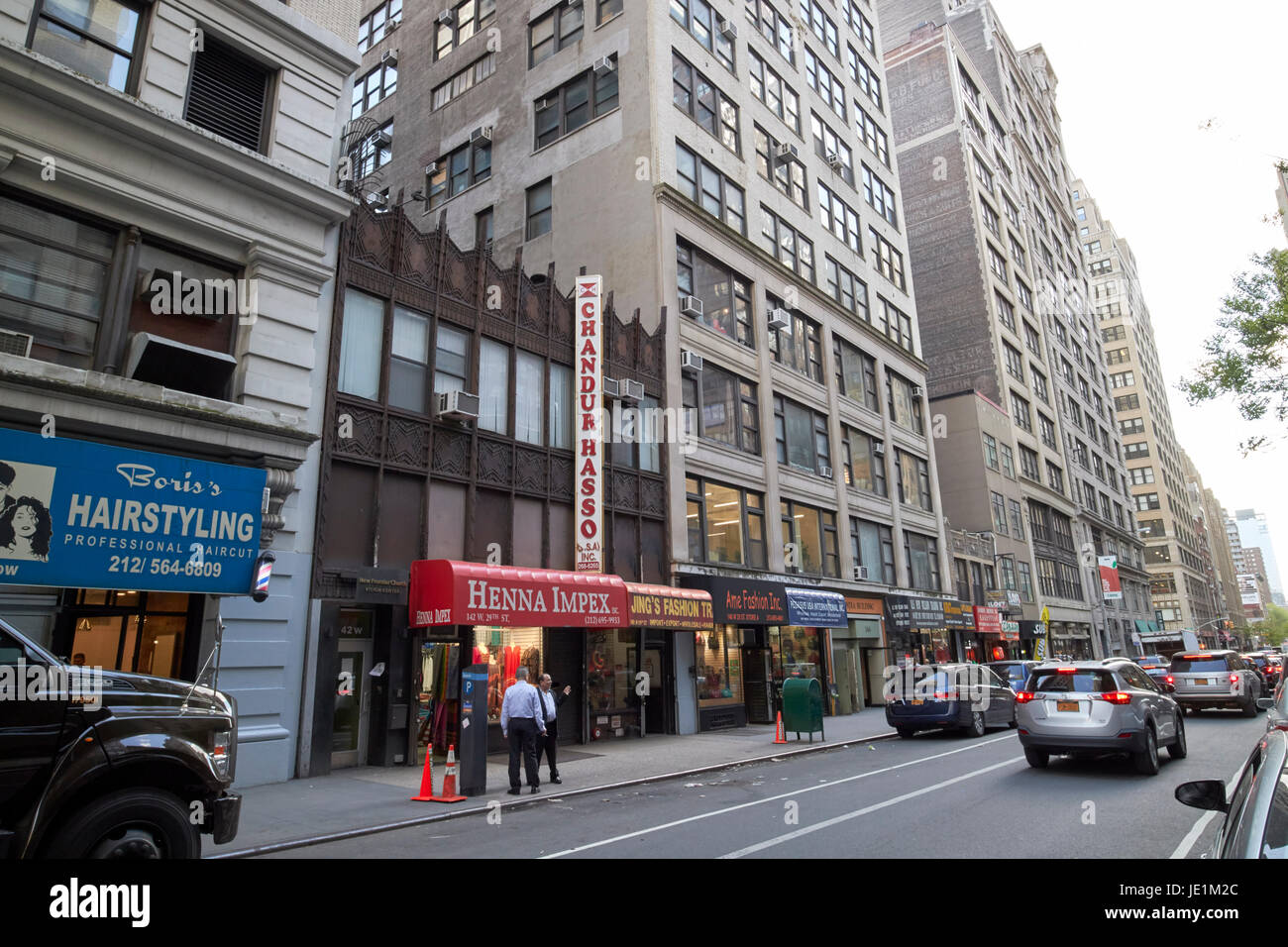 La moda di importazione/esportazione di imprese all'ingrosso su West 29th Street, New York City USA Foto Stock