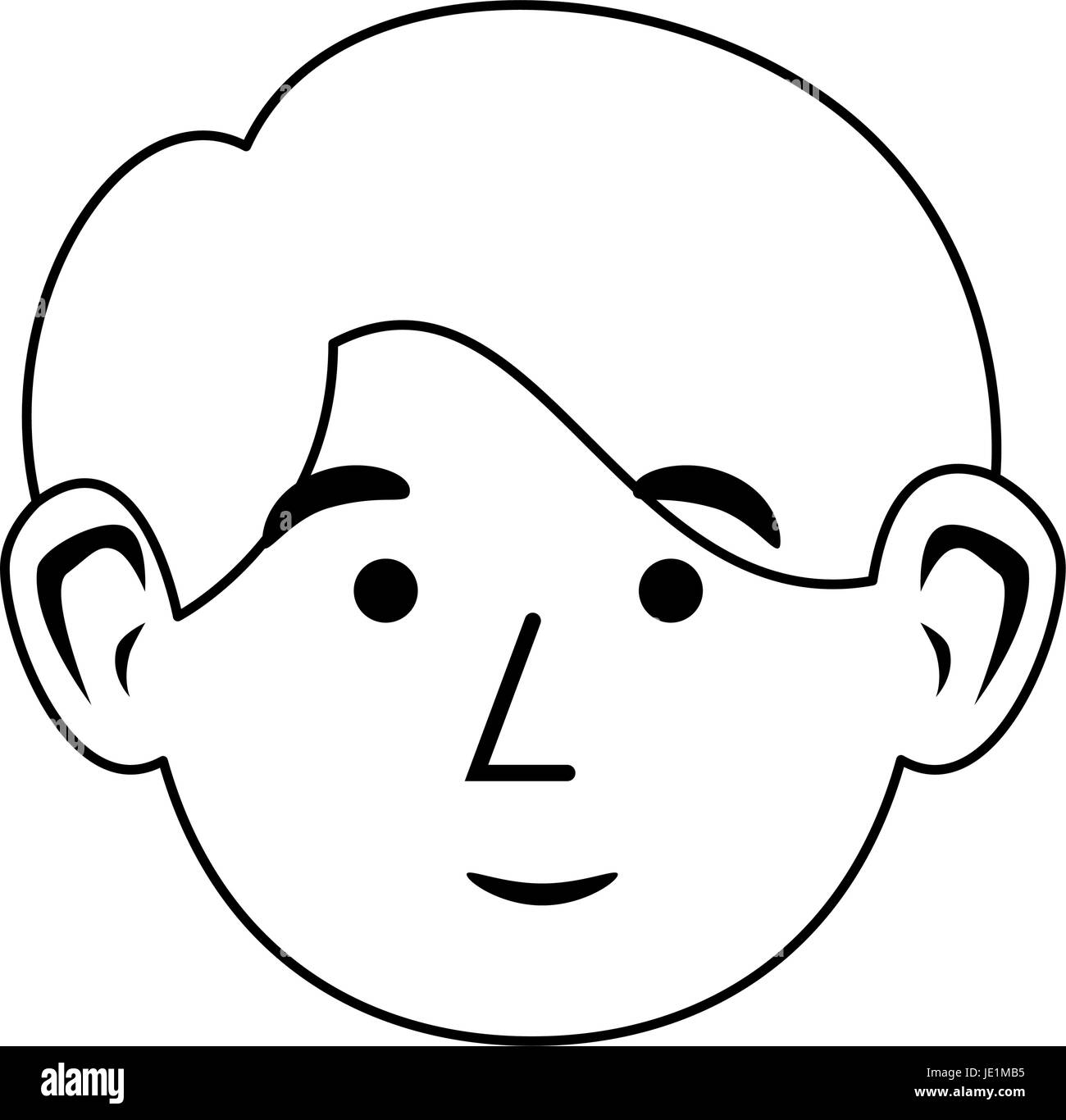 Carino adulto face icona illustrazione vettoriale graphic design Illustrazione Vettoriale