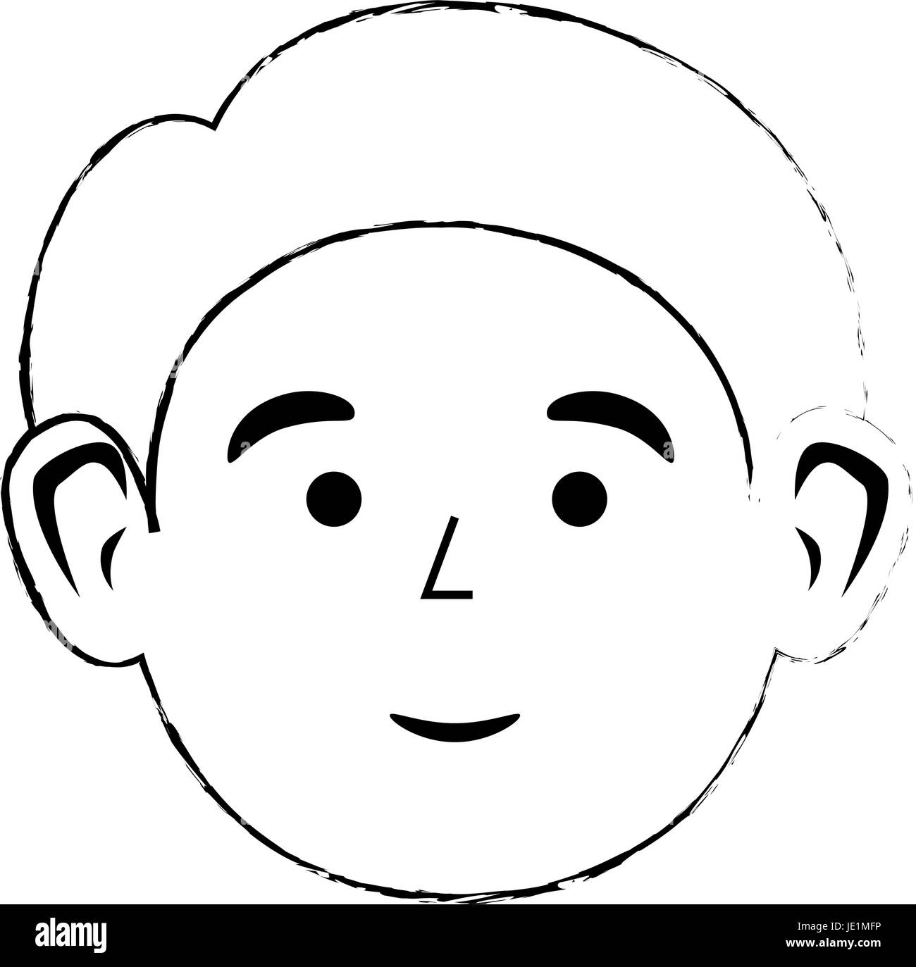 Carino adulto face icona illustrazione vettoriale graphic design Illustrazione Vettoriale