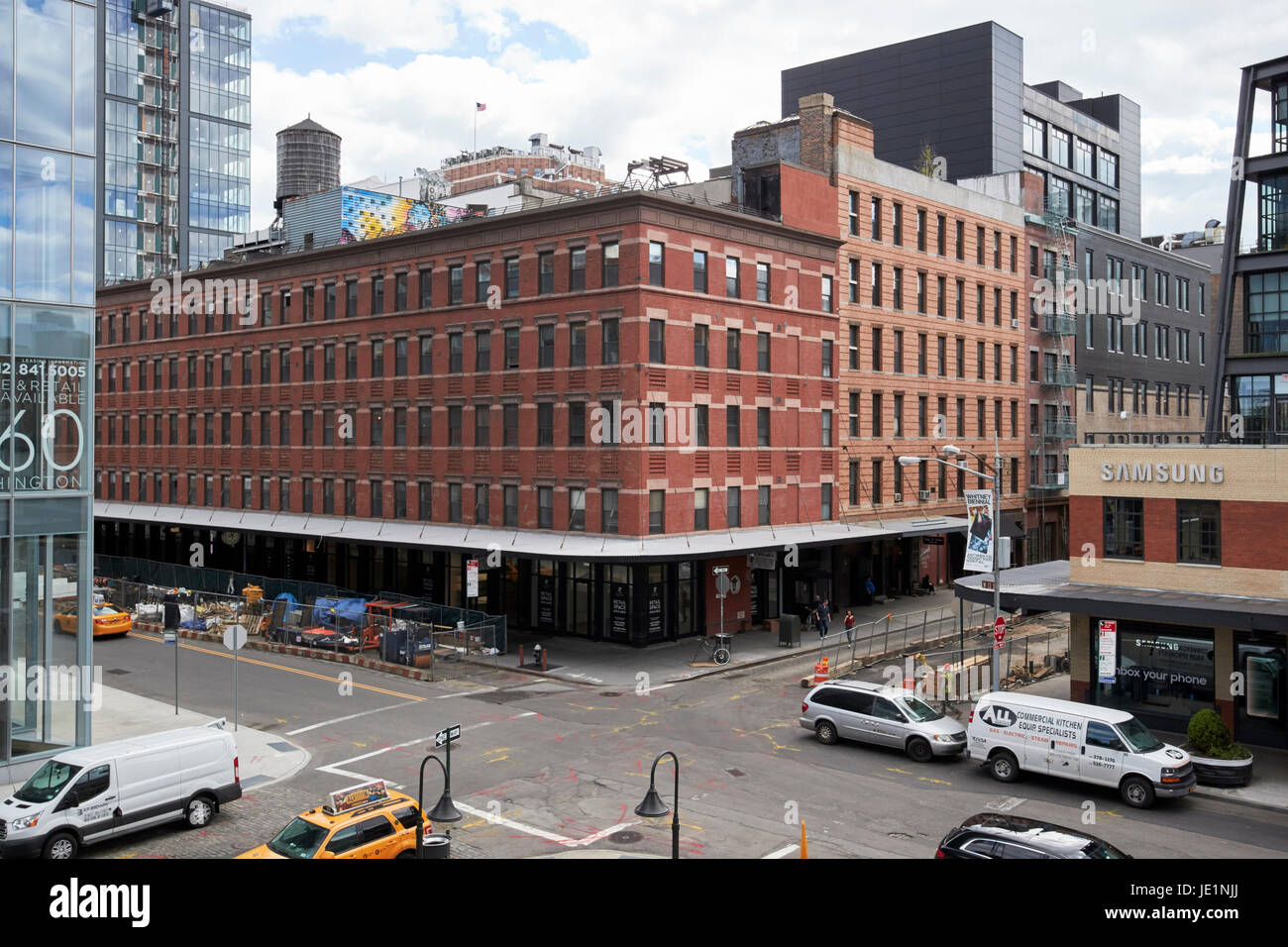 In stile regina Anna edificio mercantile in Washington Street Meatpacking District di New York City STATI UNITI D'AMERICA Foto Stock