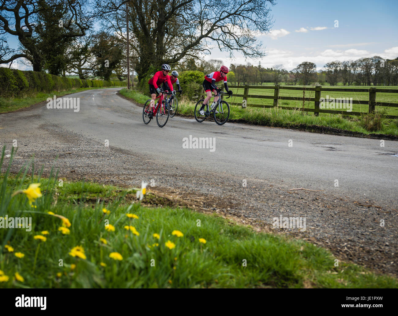 Escursioni in bicicletta nel parco nazionale di Northumberland, Regno Unito. Foto Stock