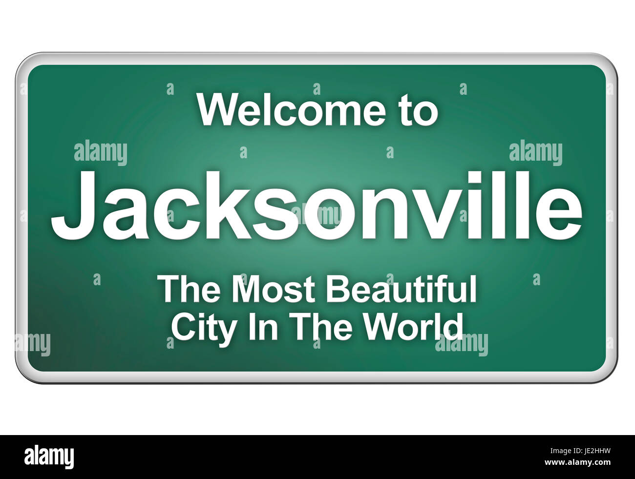 Green Village segno con cordiali saluti Foto Stock