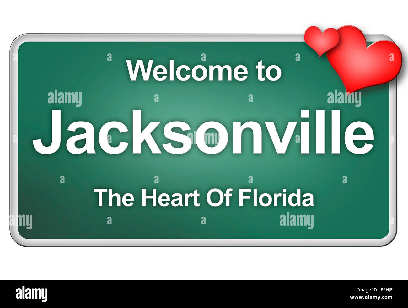 Green Village segno con cordiali saluti Foto Stock