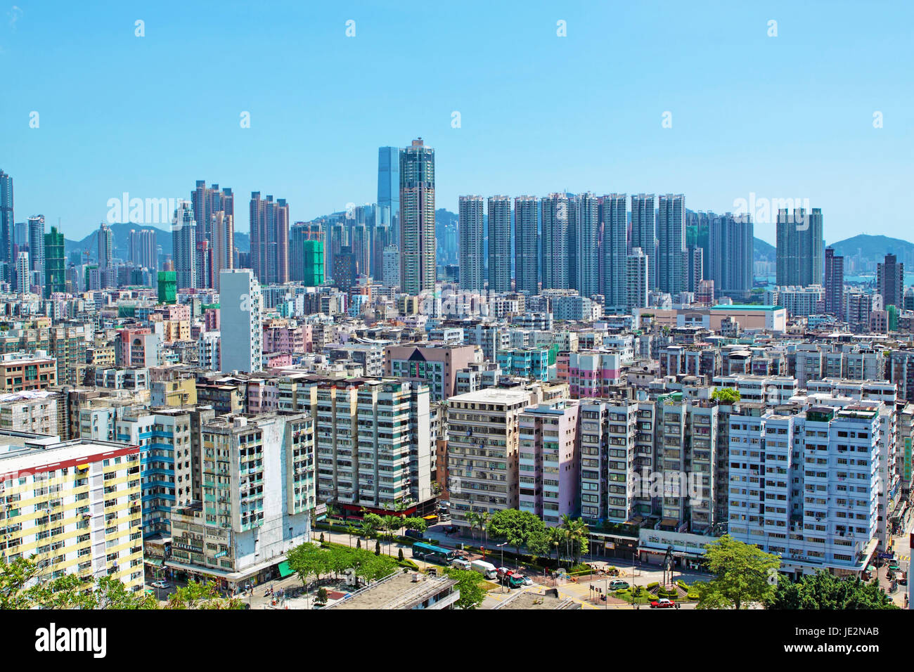 Hong Kong in centro al giorno Foto Stock