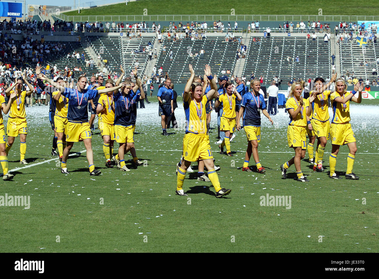 La Svezia perdono la Coppa del Mondo donne Germania v Svezia CARSON LOS ANGELES USA 12 Ottobre 2003 Foto Stock