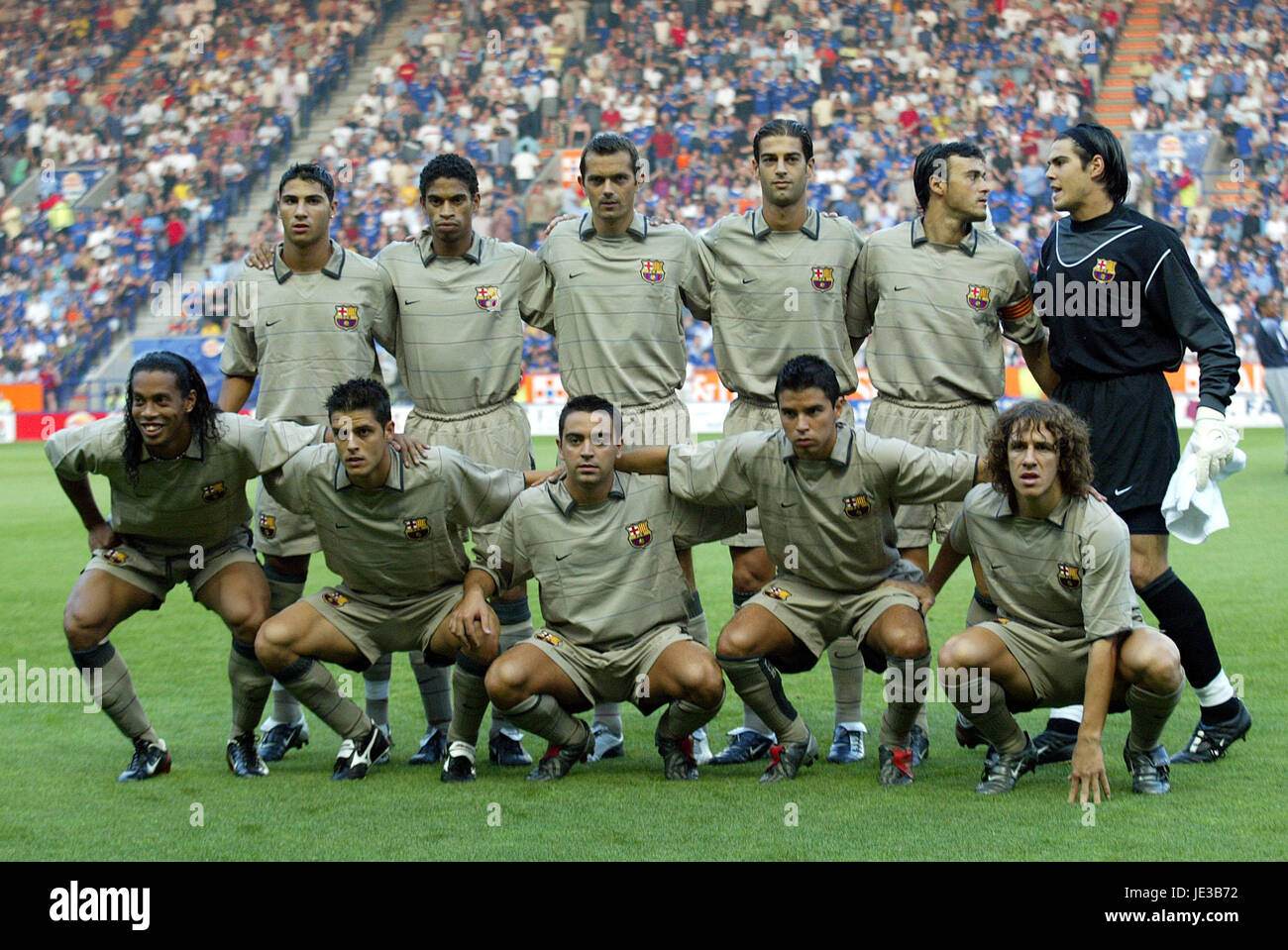 FC Barcellona il gruppo Walkers Stadium Leicester Inghilterra 08 Agosto 2003 Foto Stock