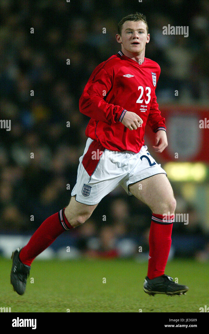 WAYNE ROONEY, Inghilterra e Everton FC, ENGLAND V AUSTRALIA, 2003 Foto Stock