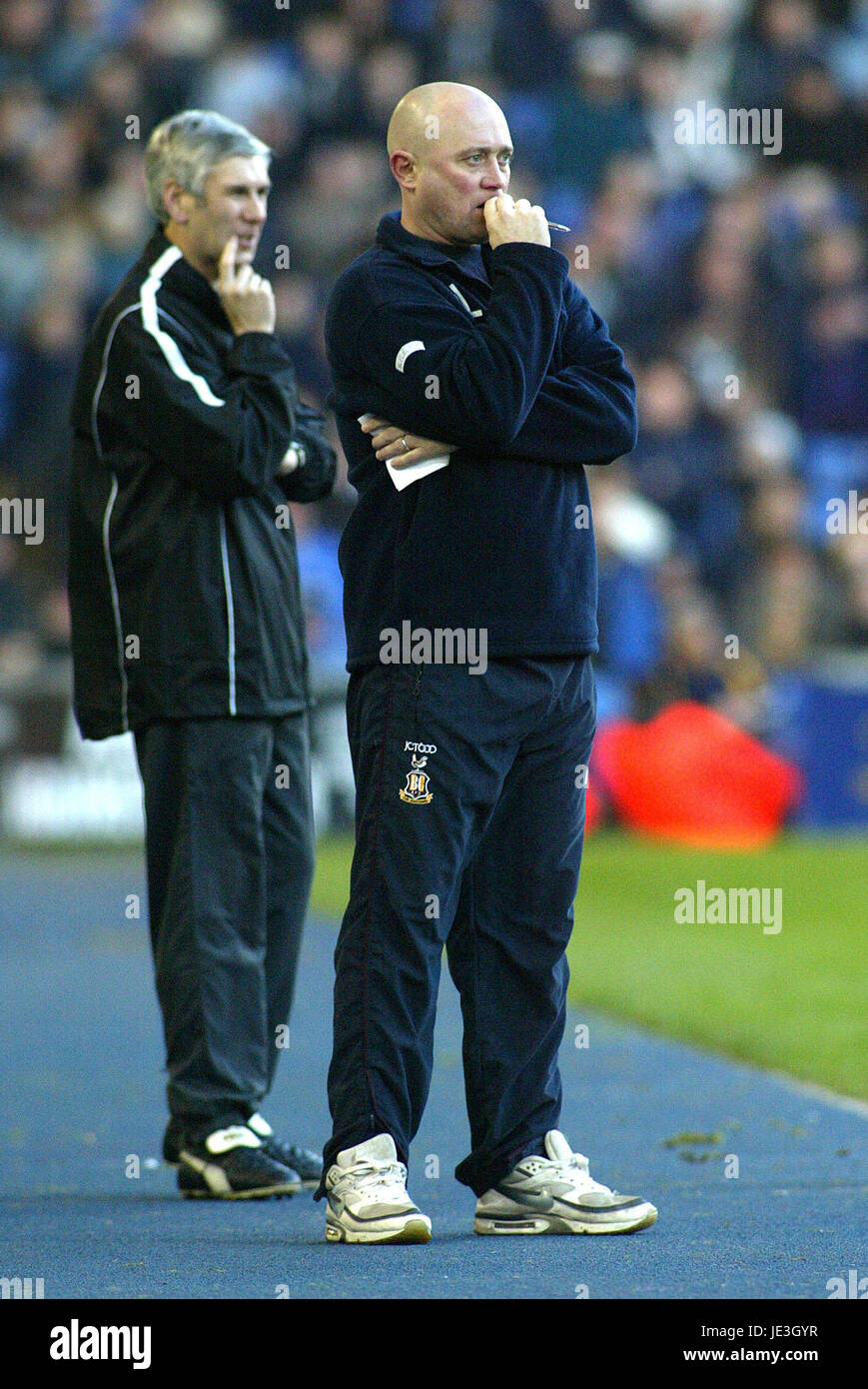 NICKY LEGGE BRADFORD CITY MANAGER THE HAWTHORNS West Bromwich Inghilterra 04 Gennaio 2003 Foto Stock