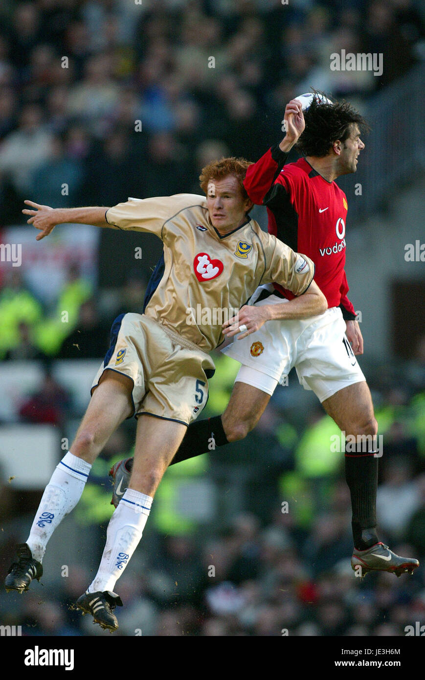 VAN NISTELROOY & Hayden FOXE MANCHESTER UTD V PORTSMOUTH OLD TRAFFORD MANCESTER 04 Gennaio 2003 Foto Stock