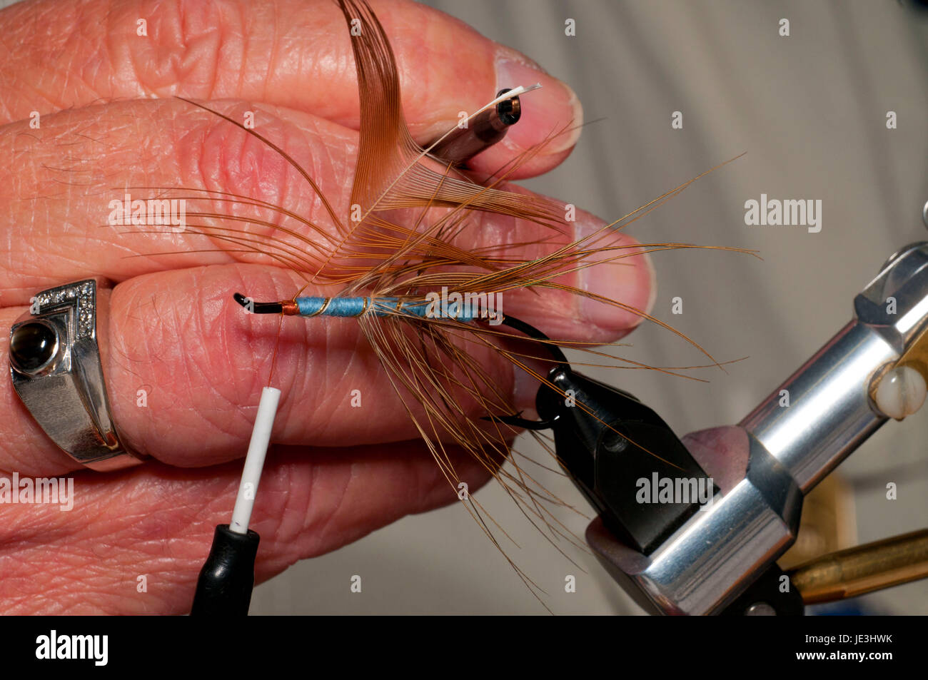 Fly-legatura blu piacevole spey fly Foto Stock