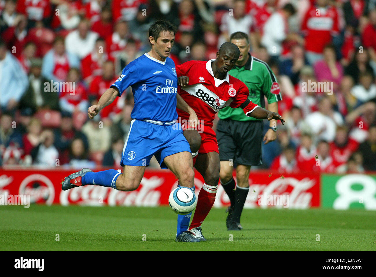 FRANK LAMPARD & GEORGE BOATENG MIDDLESBROUGH V CHELSEA RIVERSIDE STADIUM MIDDLESBROUGH INGHILTERRA 25 Settembre 2004 Foto Stock