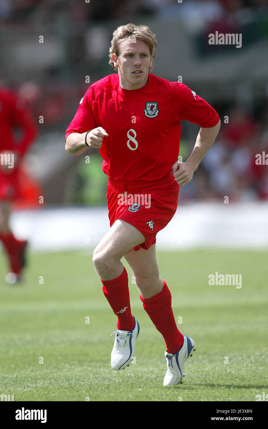 CRAIG BELLAMY GALLES & Newcastle United FC RACECOURSE FROUND WREXHAM GALLES 30 Maggio 2004 Foto Stock