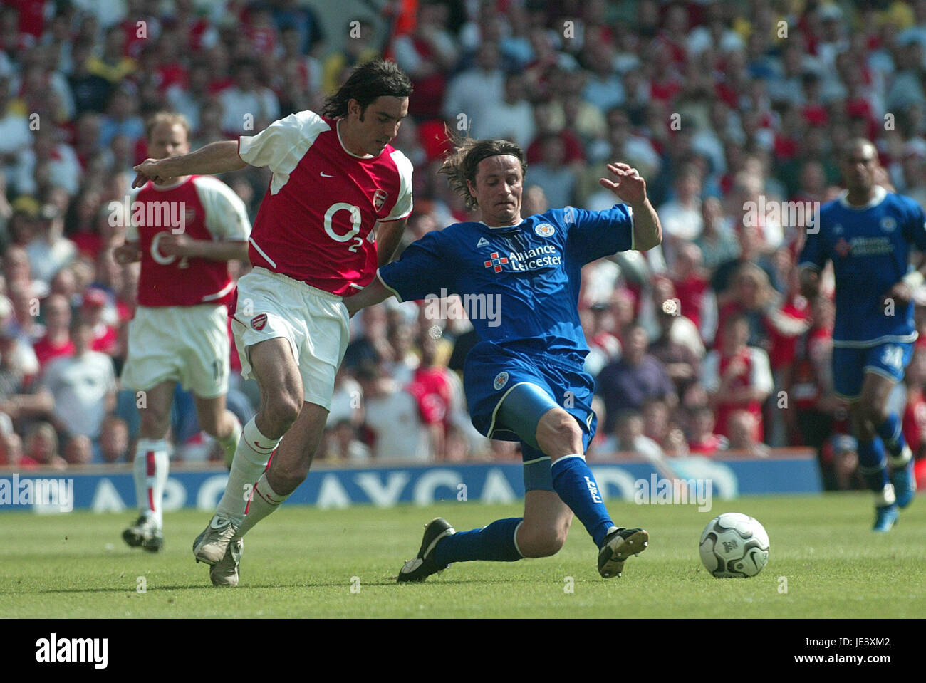 ROBERT PIRES & Lilian NALIS ARSENAL V LEICESTER HIGHBURY Londra Inghilterra 15 Maggio 2004 Foto Stock