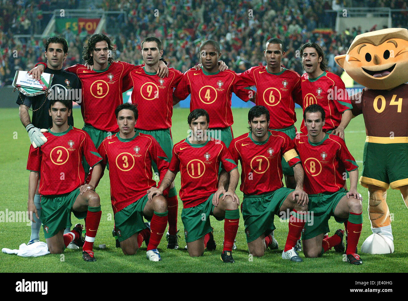 Il Portogallo squadra nazionale di calcio del Portogallo Estadio Algarve Faro Portogallo 18 febbraio 2004 Foto Stock