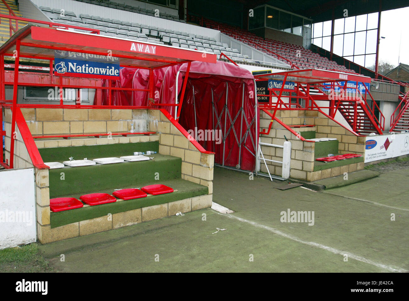 Distanza & HOME RIFUGI SCARBOROUGH FOOTBALL CLUB MCCAIN STADIUM Scarborough North Yorkshire Inghilterra 15 Gennaio 2004 Foto Stock