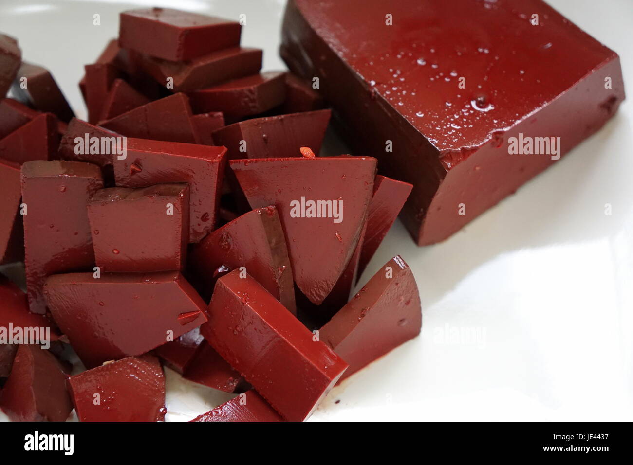 Coagulato sangue di maiale torta Foto Stock