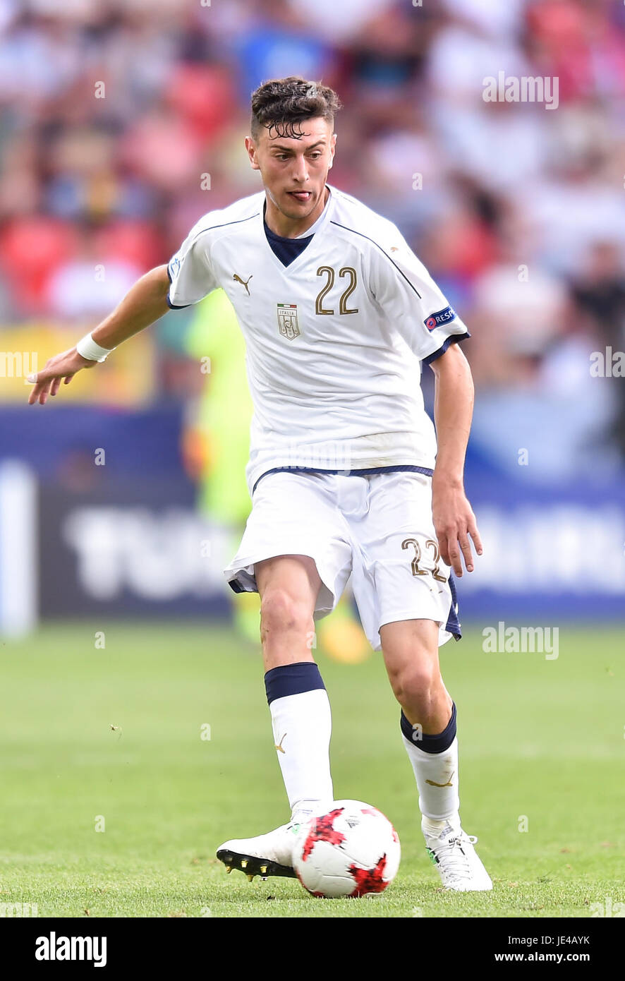 Alex Ferrari durante la UEFA Europei Under-21 match tra Repubblica Ceca e Italia il 21 giugno 2017 in Tychy, Polonia. (Foto di MB Media) Foto Stock