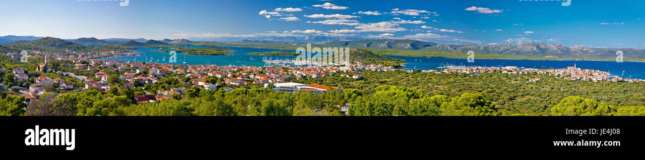 Le isole croate Murter e Kornati vista panoramica, Dalmazia, Croazia Foto Stock