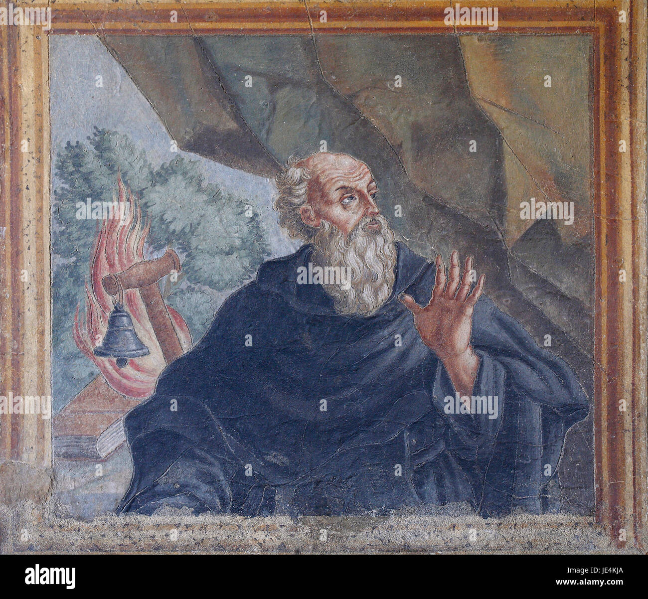 Italia Toscana Museo di Sansepolcro Piero della Francesca affresco di San Benedetto Foto Stock