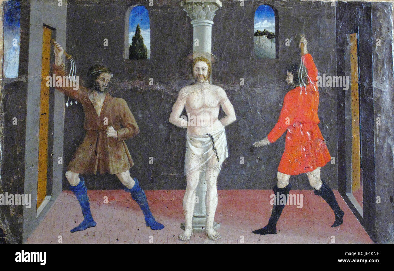 Italia Toscana Museo di Sansepolcro Piero della Francesca : restaurato dipinto di Piero della Francesca parte del polittico della Madonna della Misericordia Foto Stock