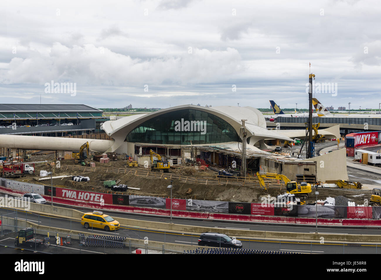 TWA Flight Center Capo Casa di ristrutturazione, l'aeroporto JFK di New York, Stati Uniti d'America Foto Stock