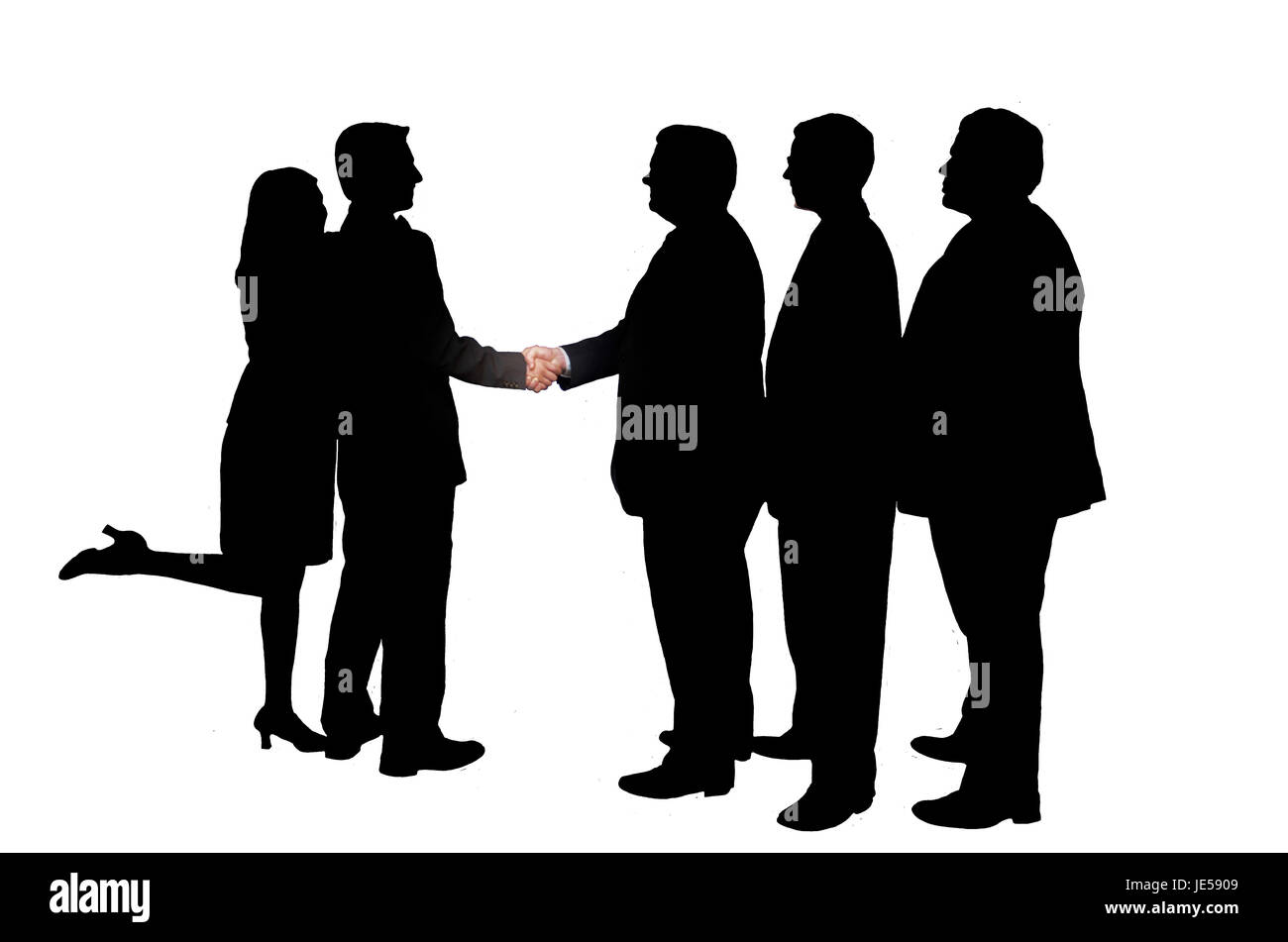 Stagliano imprenditori una mano tremante pongono. Foto Stock