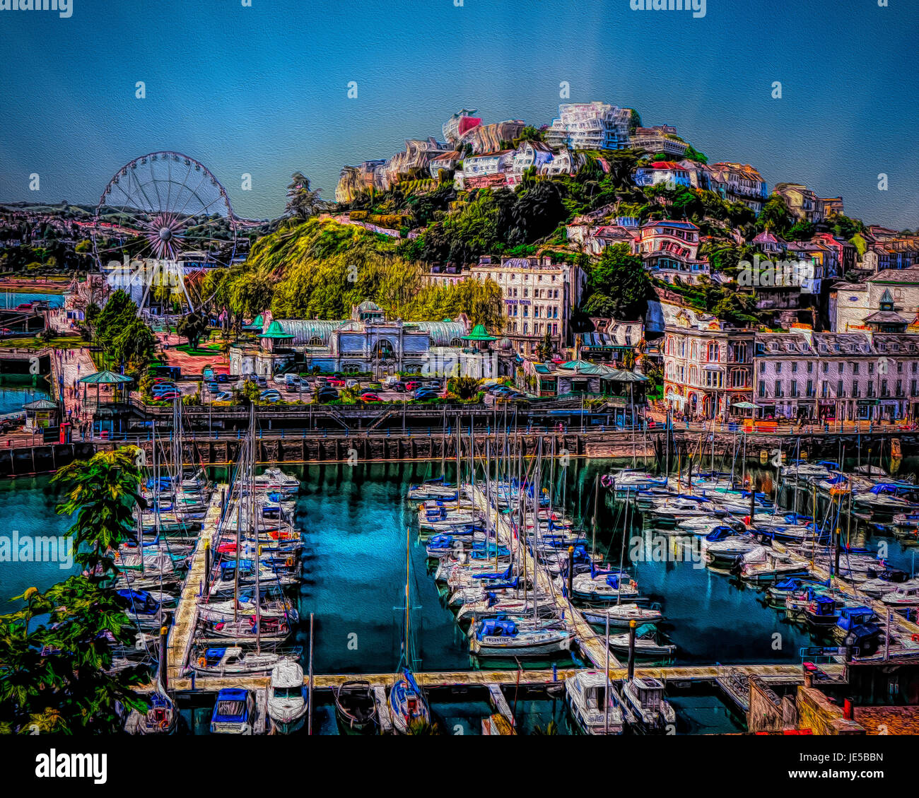 Arte digitale: porto di Torquay, Devon, Gran Bretagna Foto Stock Arte digitale: porto di Torquay, Devon, Gran Bretagna Foto Stock