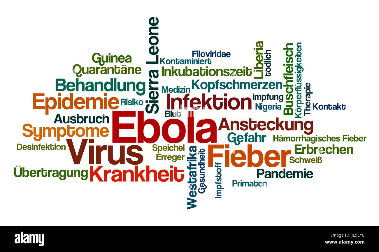 Word Cloud - il virus Ebola Foto Stock