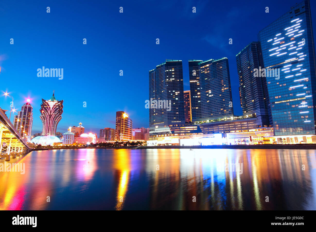 Macao cityscape di bridge e il grattacielo di Macao, Asia. Foto Stock