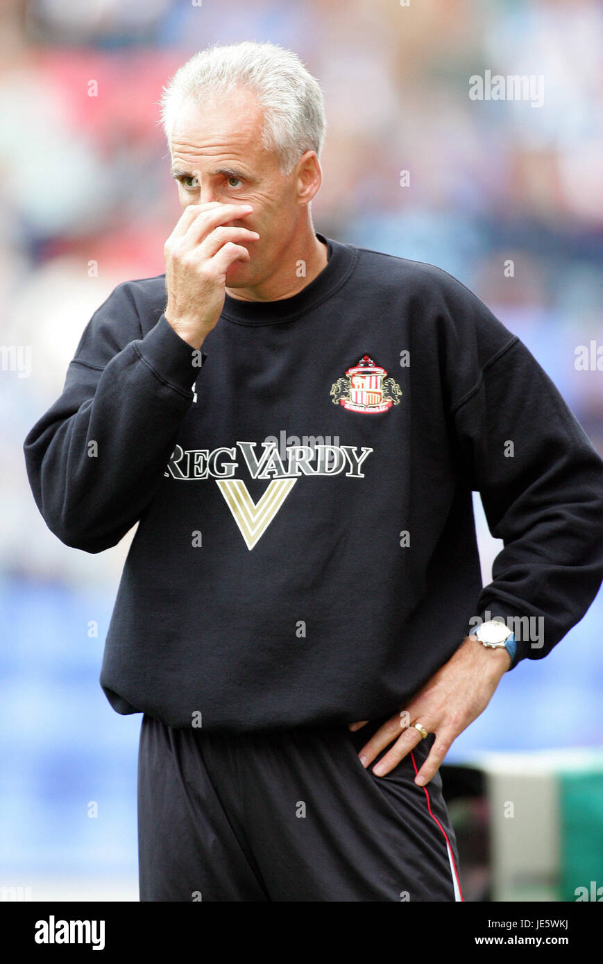 MICK MCCARTHY SUNDERLAND MANAGER JJB Stadium WIGAN 27 Agosto 2005 Foto Stock