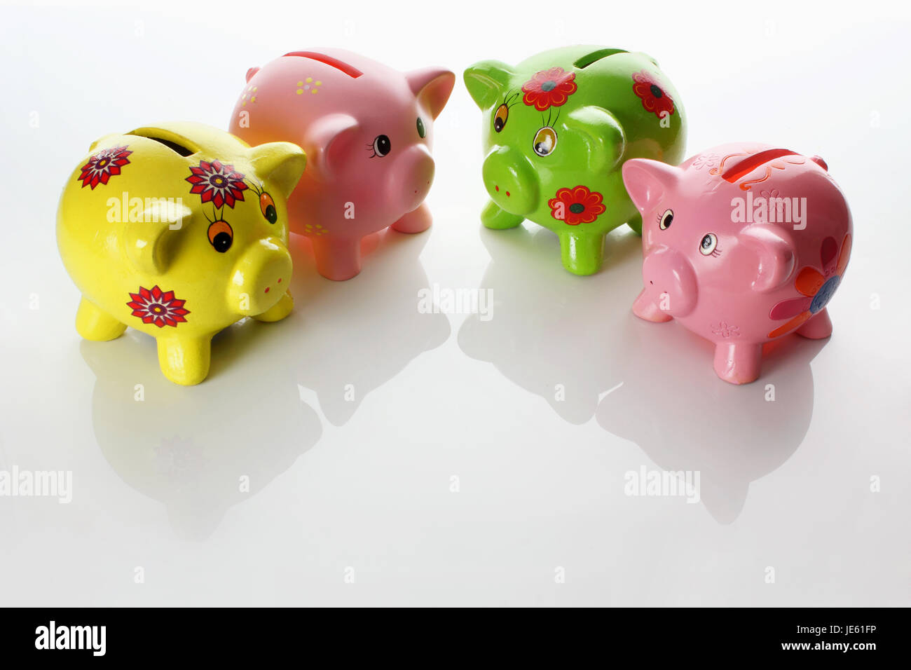 Salvadanaio di banche su Seamless Sfondo bianco Foto Stock