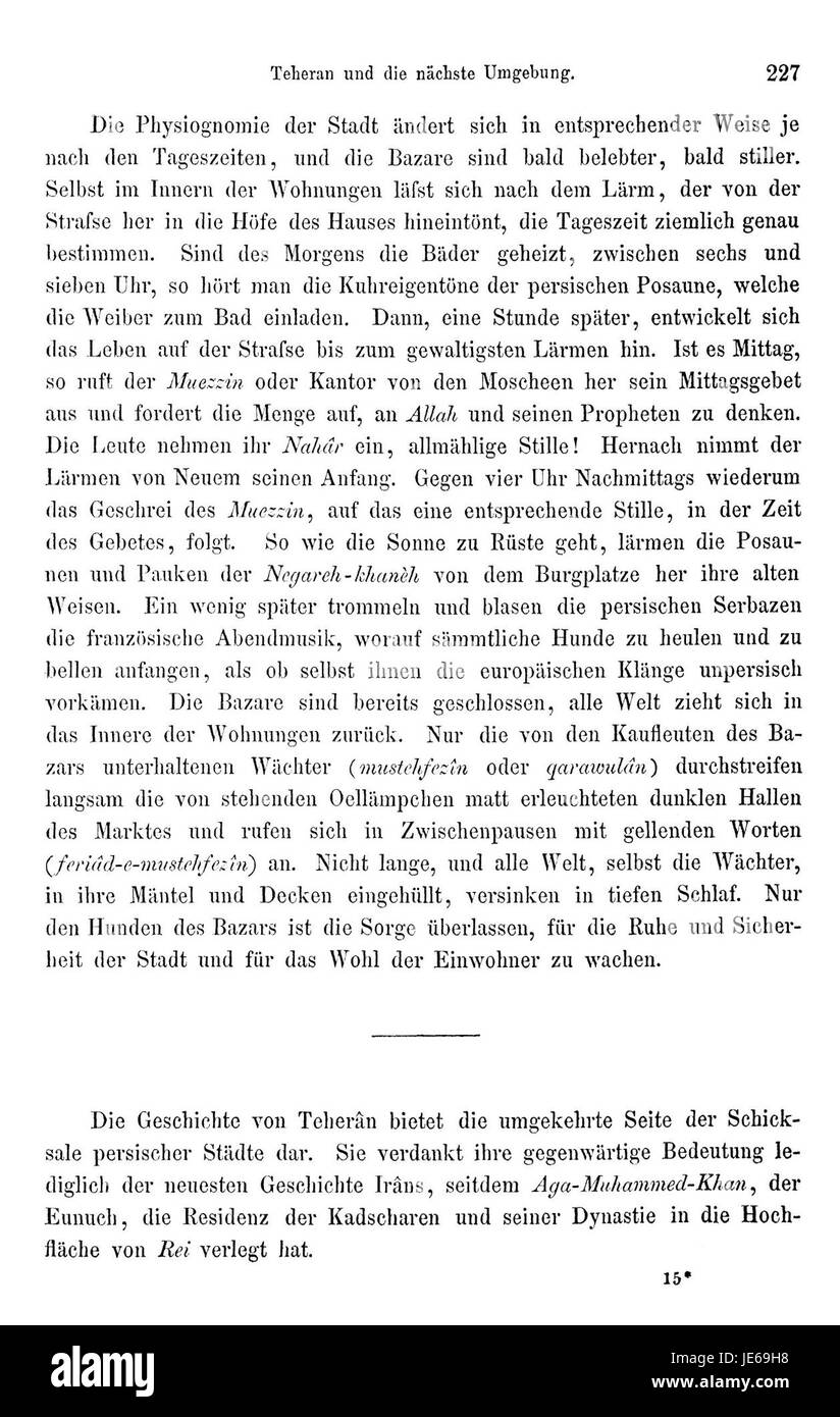 Questa voce si riferisce a una pagina dell'opera "Reise nach Persien" (viaggio in Persia) di Heinrich Brugsch. Il libro, un resoconto del XIX secolo, descrive i viaggi e le osservazioni di Brugsch durante il suo viaggio attraverso la Persia. Foto Stock