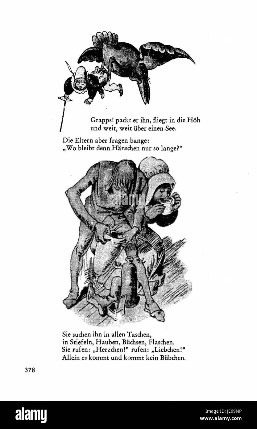 Una pagina di *Busch Werke*, una pubblicazione sulle opere dell'artista tedesco Busch. Il libro fornisce uno sguardo approfondito sull'arte di Busch, comprese varie illustrazioni e scritti che riflettono i temi sociali e culturali del suo tempo. Foto Stock