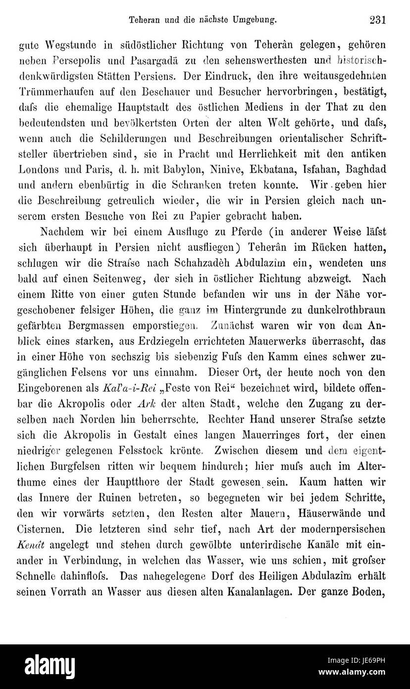 "Reise nach Persien" (viaggio in Persia) di Heinrich Brugsch è un importante resoconto di viaggio che descrive le sue esperienze in Persia (Iran moderno). Pubblicato nel XIX secolo, fornisce approfondimenti sulla cultura, la geografia e la storia persiana. Foto Stock