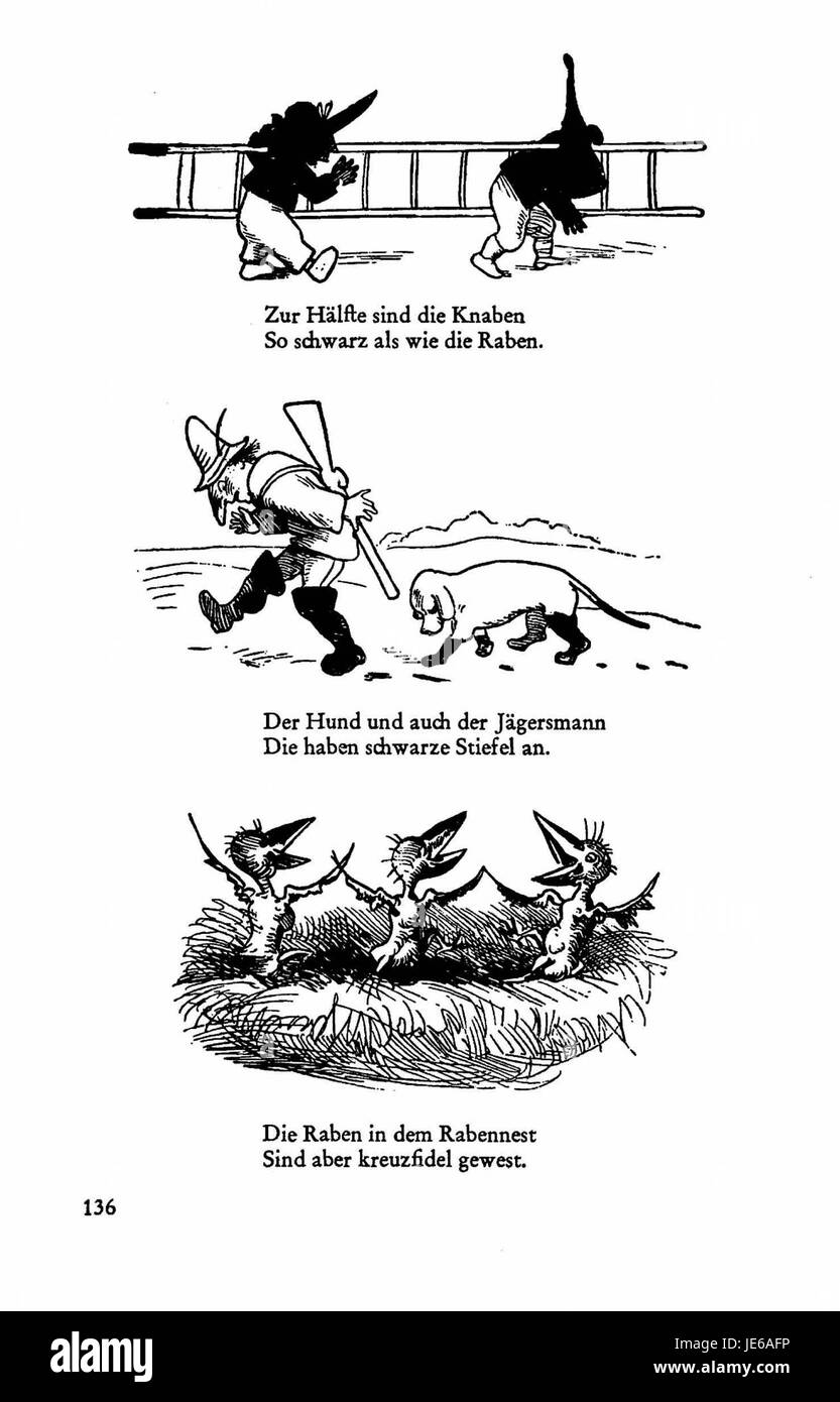 Questa pagina di 'Busch Werke', volume 1, a pagina 130, probabilmente raffigura un estratto o un'immagine dalle opere di Busch, fornendo una rappresentazione visiva o testuale dalla sua collezione di scritti. Foto Stock