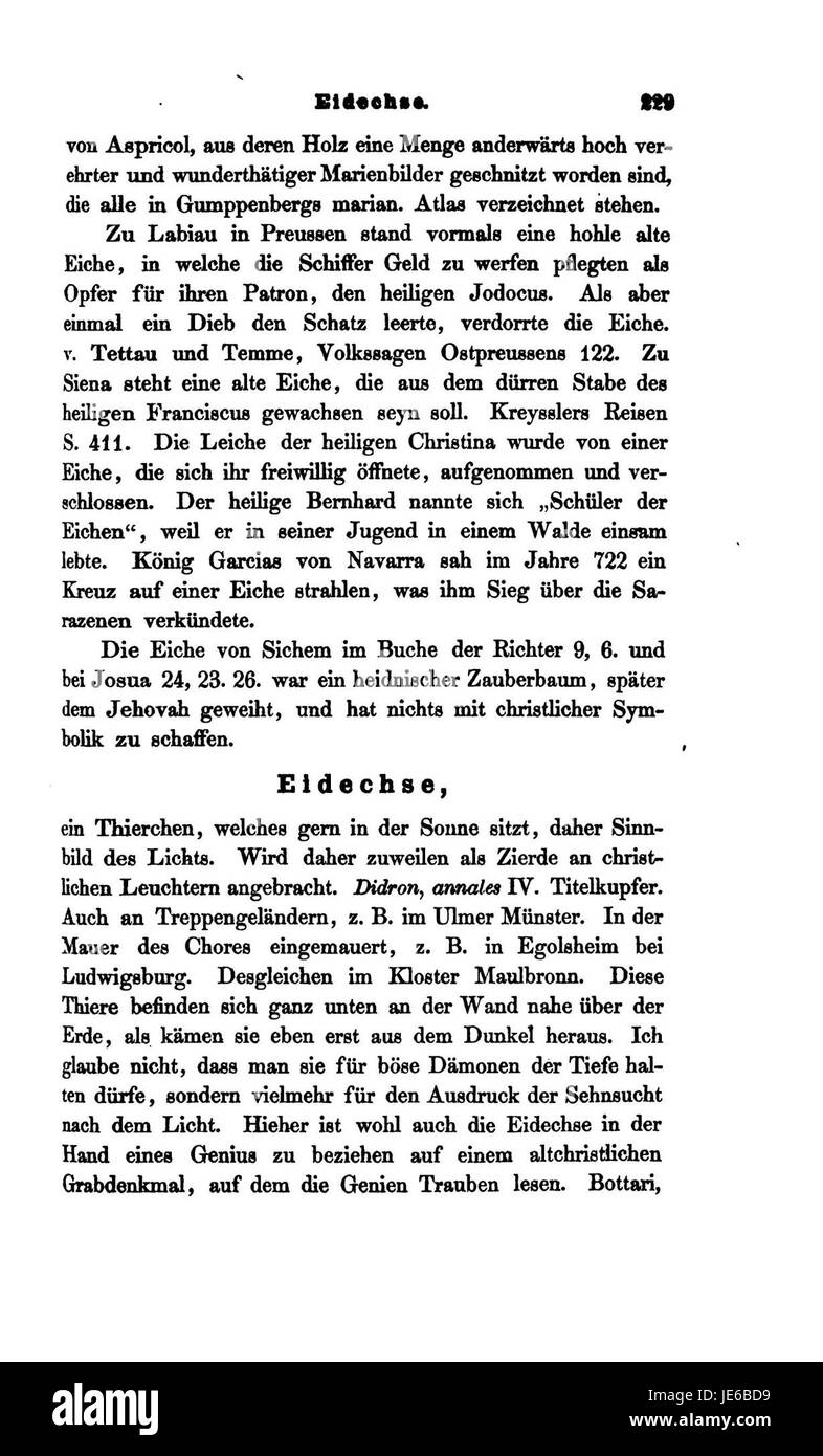 Christliche Symbolik di Menzel è uno studio del simbolismo cristiano nell'arte. Pagina 229 esplora vari simboli religiosi e i loro significati nel contesto dell'arte e dell'iconografia cristiana, offrendo una visione dell'iconologia cristiana. Foto Stock
