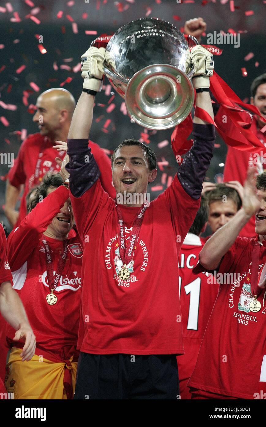 JERZY DUDEK AC MILAN V LIVERPOOL CHAMPIONS LEAGUE FINALE DI CHAMPIONS LEAGUE 2005 Istanbul Turchia 25 Maggio 2005 Foto Stock