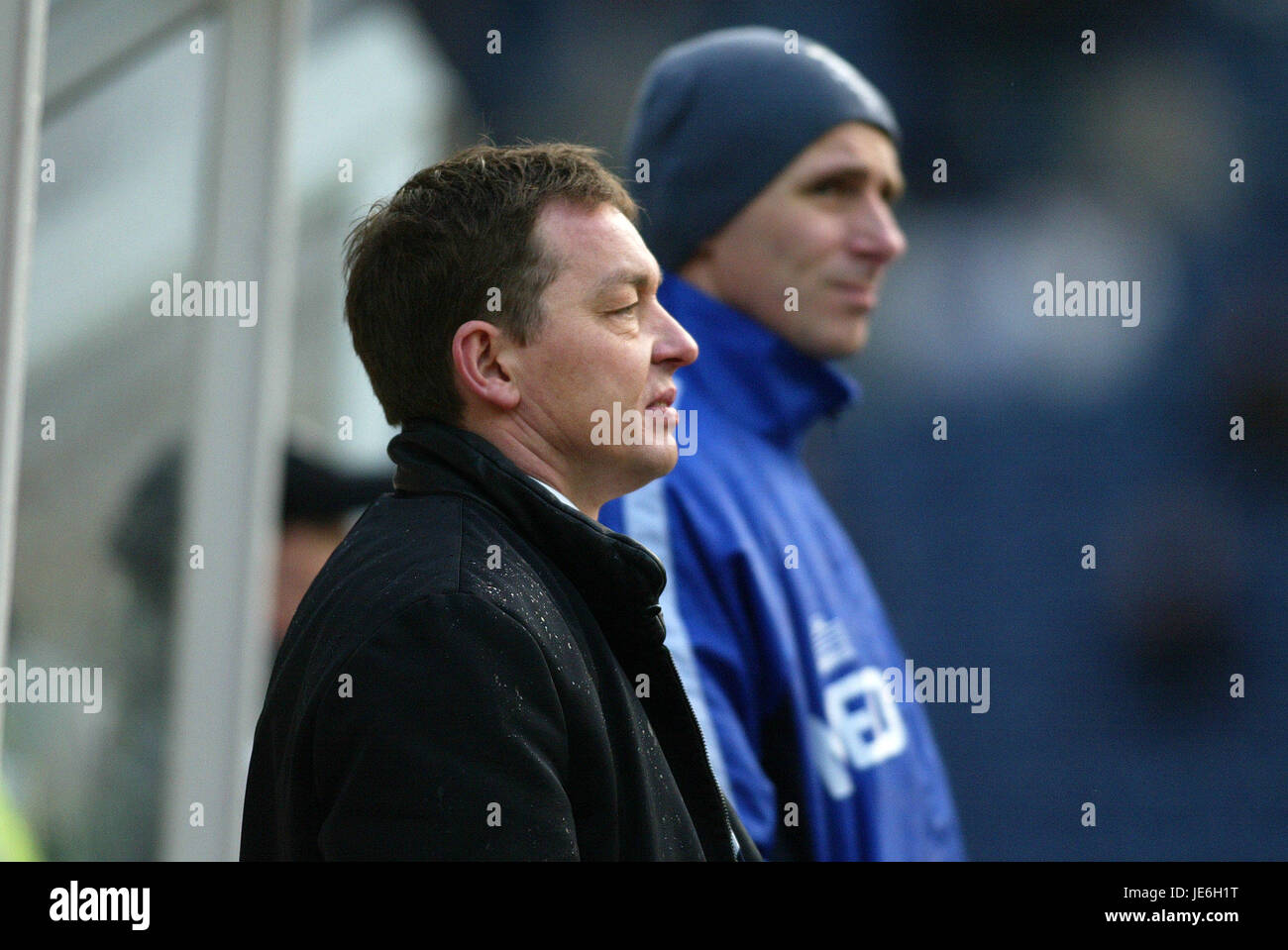 BILLY DAVIES & DAVID KELLY PRESTON NORTH END DEEPDALE Preston Inghilterra 08 Gennaio 2005 Foto Stock