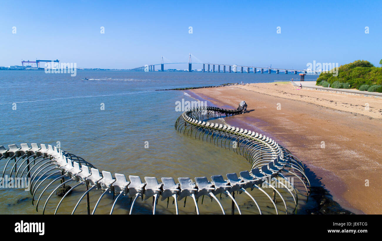 Vista aerea del gigante ocean snake in Saint Brevin, Francia Foto Stock