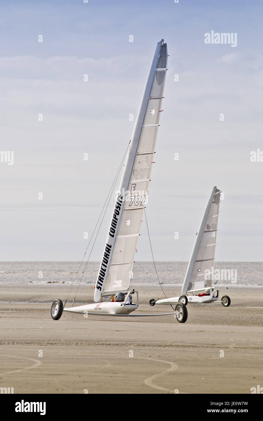 Germania, SCHLESWIG-HOLSTEIN, San Peter-Ording, spiaggia, spiaggia partenze, spiaggia yachtsman, Foto Stock