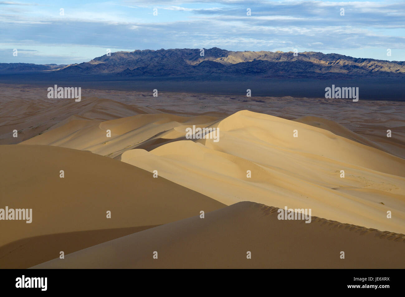 Mongolia, Asia Centrale, Gobi Gurvansaikhan national park, sud della provincia Gobi, deserto dune di Khongoryn del cucchiaio, Foto Stock